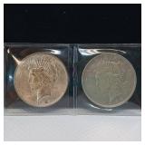 TWO U.S. SILVER PEACE DOLLARS :: BOTH DATED 1922