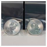 TAX EXEMPT :: .999% 5 DOLLAR CANADIAN COINS (2 OF THEM) IN EXCELLENT CONDITION
