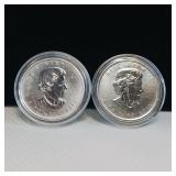 TAX EXEMPT :: .999% 5 DOLLAR CANADIAN COINS (2013 & 2014) IN EXCELLENT CONDITION