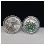 TAX EXEMPT :: .999% 5 DOLLAR CANADIAN COINS (2013 & 2014) IN EXCELLENT CONDITION