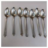 7 SOLID STERLING SPOONS  100% STERLING SILVER (NOT STAINLESS)  176.7 GRAMS TOTAL WEIGHT