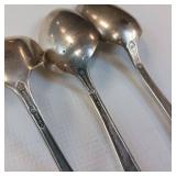 COLLECTION OF 3 SOLID STERLING SPOONS  100% STERLING SILVER (NOT STAINLESS)  165 GRAMS TOTAL WEIGHT