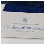 UNITED STATES MINT :: SAN FRANCISCO OLD MINT COMMEMORATIVE COIN PROGRAM :: 1987 GOLD FIVE DOLLAR :: 90% GOLD :: 8.359 GRAMS :: 3.6% SILVER