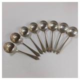 8 PIECE COLLECTION OF MISC. SOLID STERLING SILVER FLATWARE :: 8 SPOONS  :: TOTAL WEIGHT OF 170 GRAMS