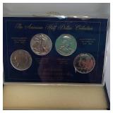 THE AMERICAN HALF DOLLAR COLLECTION :: 1935 WALKING LIBERTY :: SILVER 1898 BARBER HALF DOLLAR :: 1963 SILVER FRANKLIN DOLLAR :: 1966 KENNEDY HALF DOLLAR