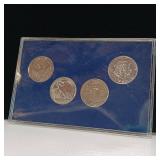 THE AMERICAN HALF DOLLAR COLLECTION :: 1935 WALKING LIBERTY :: SILVER 1898 BARBER HALF DOLLAR :: 1963 SILVER FRANKLIN DOLLAR :: 1966 KENNEDY HALF DOLLAR