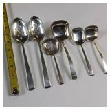 COLLECTION OF MISC. SOLID STERLING SILVER FLATWARE :: 6 LADLES OF DIFFERENT TYPES :: TOTAL WEIGHT OF 300.2 GRAMS