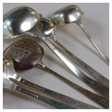 COLLECTION OF MISC. SOLID STERLING SILVER FLATWARE :: 6 LADLES OF DIFFERENT TYPES :: TOTAL WEIGHT OF 300.2 GRAMS