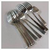 10 PIECE COLLECTION OF SOLID STERLING SILVER FLATWARE :: 10 FORKS  :: TOTAL WEIGHT OF 368.6 GRAMS