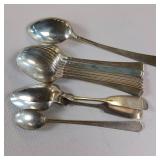 10 PIECE COLLECTION OF SOLID STERLING SILVER FLATWARE :: 10 SPOONS  :: TOTAL WEIGHT OF 289.8 GRAMS