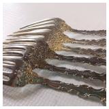 10 PIECE COLLECTION OF SOLID STERLING SILVER ORNATE FLATWARE :: 7 FORKS  :: TOTAL WEIGHT OF 281 GRAMS