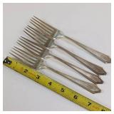 4 PIECE COLLECTION OF SOLID STERLING SILVER FORKS  :: TOTAL WEIGHT OF 162.7 GRAMS