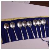 MONUMENTAL SET OF STERLING SILVER FLATWARE  THIS IS HUGE! - SOLID STERLING SILVER   TOTAL WEIGHT IS A MASSIVE  3,354 GRAMS!  DINNER FORKS  SALAD FORKS  SOUP SPOONS COFFEE SPOONS  LADLES AN