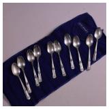 MONUMENTAL SET OF STERLING SILVER FLATWARE  THIS IS HUGE! - SOLID STERLING SILVER   TOTAL WEIGHT IS A MASSIVE  3,354 GRAMS!  DINNER FORKS  SALAD FORKS  SOUP SPOONS COFFEE SPOONS  LADLES AN