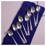 MONUMENTAL SET OF STERLING SILVER FLATWARE  THIS IS HUGE! - SOLID STERLING SILVER   TOTAL WEIGHT IS A MASSIVE  3,354 GRAMS!  DINNER FORKS  SALAD FORKS  SOUP SPOONS COFFEE SPOONS  LADLES AN