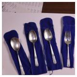 MONUMENTAL SET OF STERLING SILVER FLATWARE  THIS IS HUGE! - SOLID STERLING SILVER   TOTAL WEIGHT IS A MASSIVE  3,354 GRAMS!  DINNER FORKS  SALAD FORKS  SOUP SPOONS COFFEE SPOONS  LADLES AN