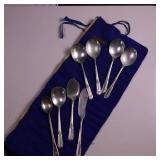 MONUMENTAL SET OF STERLING SILVER FLATWARE  THIS IS HUGE! - SOLID STERLING SILVER   TOTAL WEIGHT IS A MASSIVE  3,354 GRAMS!  DINNER FORKS  SALAD FORKS  SOUP SPOONS COFFEE SPOONS  LADLES AN