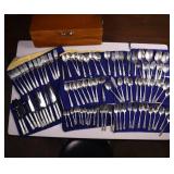 MONUMENTAL SET OF STERLING SILVER FLATWARE  THIS IS HUGE! - SOLID STERLING SILVER   TOTAL WEIGHT IS A MASSIVE  3,354 GRAMS!  DINNER FORKS  SALAD FORKS  SOUP SPOONS COFFEE SPOONS  LADLES AN