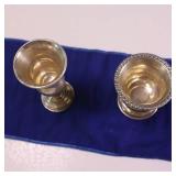 100% STERLING SILVER CHALICES :: ORNATE DESIGN :: TALLER ONE IS 4 X 2, THE OTHER IS 3 X 2.5 :: COMBINE WEIGHT OF BOTH IS GRAMS 80.5 GRAMS