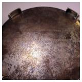 VERY IMPRESSIVE LARGE AND HEAVY  DOUBLE PYRAMID STAMPED -  830 SCANDAVIAN SILVER ANTIQUE NORWEGIAN SERVING TRAY  DIREKTOR P. LTZ. AASS FRA A/S GULSKOGEN CELLULOSEFABRIK  DATE STAMPED.  16 -7 193