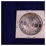 TAX EXEMPT :: .999% VERY UNIQUE 1 OZ BULLION COIN :: DATED 2009 :: SKULL IN  PYRAMID TIPPED OCTAGAN BACKED BY RAYS OF SUN