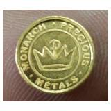 TAX EXEMPT :: 1/4 GRAM GOLD BULLION .9999% FINE GOLD :: 1 GOLD COIN from MONARCH PRECIOUS METALS