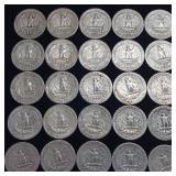 10 DOLLARS FACE  PRE-1965 WASHINGTON QUARTERS MIX  YEARS AS SEEN ON IMAGE  = 40 QUARTERS TOTAL