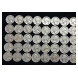 10 DOLLARS FACE  PRE-1965 WASHINGTON QUARTERS MIX  YEARS AS SEEN ON IMAGE  = 40 QUARTERS TOTAL