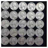 10 DOLLARS FACE  PRE-1965 WASHINGTON QUARTERS MIX  YEARS AS SEEN ON IMAGE  = 40 QUARTERS TOTAL