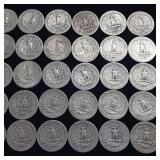 10 DOLLARS FACE  PRE-1965 WASHINGTON QUARTERS MIX  YEARS AS SEEN ON IMAGE  = 40 QUARTERS TOTAL