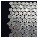 10 DOLLARS FACE  PRE-1965 SILVER DIMES  YEARS AS SEEN ON IMAGE  MIX (MOSTLY ROOSEVELT) = 100 DIMES TOTAL