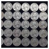 10 DOLLARS FACE  PRE-1965 WASHINGTON QUARTERS MIX  YEARS AS SEEN ON IMAGE  = 40 QUARTERS TOTAL
