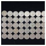 10 DOLLARS FACE  PRE-1965 WASHINGTON QUARTERS MIX  YEARS AS SEEN ON IMAGE  = 40 QUARTERS TOTAL