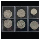 NICE MIX OF PRE-1965 90% SILVER COINS  SEE IMAGE FOR YEARS  BARBER AND WASHING QUARTERS  MERCURY DIMES