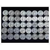10 DOLLARS FACE  PRE-1965 WASHINGTON QUARTERS MIX  YEARS AS SEEN ON IMAGE MIXED DATES  = 40 QUARTERS TOTAL