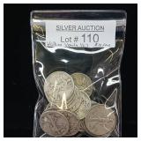 10 DOLLARS FACE  90% SILVER WALKING LIBERTY HALF DOLLARS  YEARS AS SEEN ON IMAGE  = 20 HALF DOLLARS TOTAL