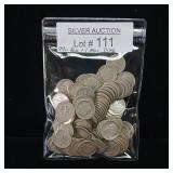 10 DOLLARS FACE  PRE-1965 SILVER DIMES  YEARS AS SEEN ON IMAGE  MIX (MOSTLY ROOSEVELT) = 100 DIMES TOTAL