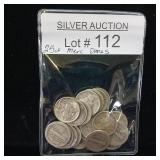 25 DIMES  PRE-1965 SILVER DIMES  YEARS AS SEEN ON IMAGE  MIX (MOSTLY MERCURY)