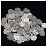 10 DOLLARS FACE  PRE-1965 SILVER DIMES   100 ROOSEVELT DIMES TOTAL