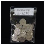 10 DOLLARS FACE  90% SILVER WASHINGTON QUARTERS  YEARS AS SEEN ON IMAGE = 30