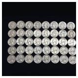 10 DOLLARS FACE  90% SILVER WASHINGTON QUARTERS  YEARS AS SEEN ON IMAGE = 1950