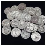 10 DOLLARS FACE  90% SILVER WASHINGTON QUARTERS  YEARS AS SEEN ON IMAGE = 30