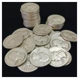 10 DOLLARS FACE  90% SILVER WASHINGTON QUARTERS  YEARS AS SEEN ON IMAGE = 30
