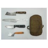 Small Military Pack & 4 unique knives