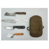 Small Military Pack & 4 unique knives