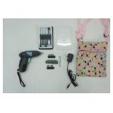 Cordless Power Screwdriver, bits, extension, cord and bag