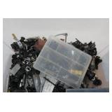 45qt plastic container with lid & bike parts