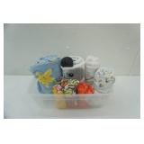 Plastic Organizer with Kids Towels & Washcloths
