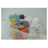 Plastic Organizer with Kids Towels & Washcloths