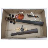 Violin Parts: Neck, Fingerboard, pegs, tailpiece, chinrest, bridge